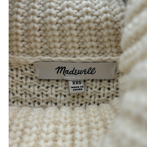Madewell Women’s XXS Capri Cable Knit Cream Turtleneck Sweater, Madewell Sweater - Picture 9 of 11